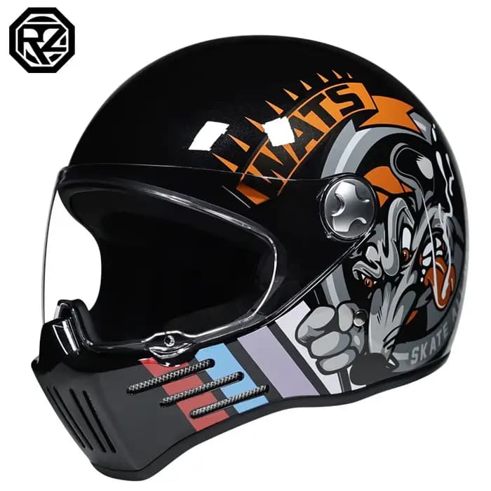 Casque de moto vintage DOT Motorcross