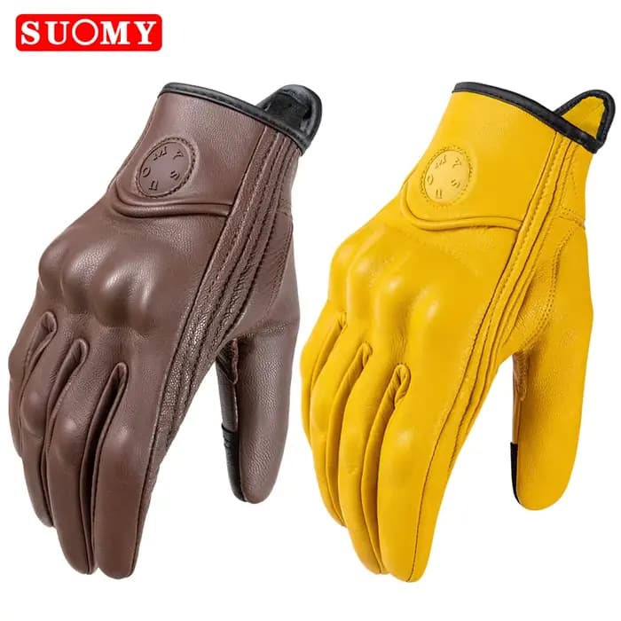 Gants de moto en cuir pour hommes et femmes