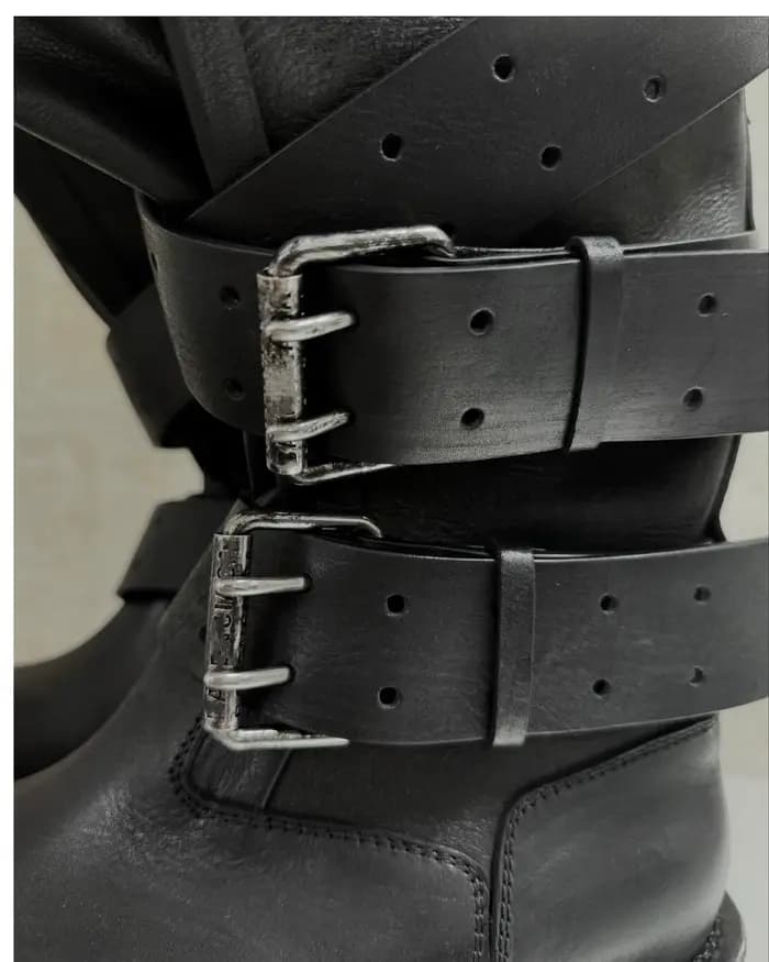 Bottes de moto modernes Vintage à gros bout rond pour hommes