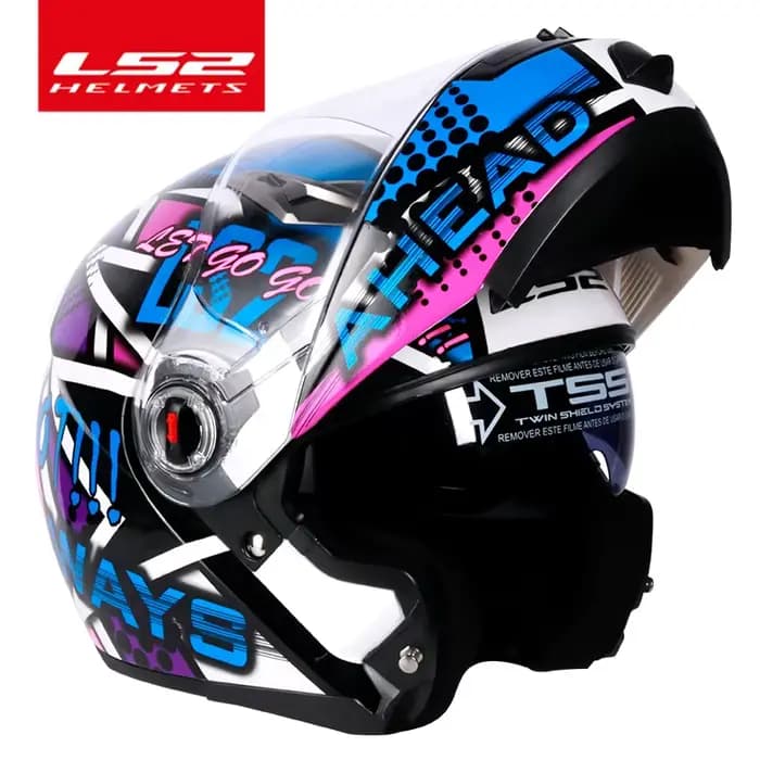 Capacete LS2 FF370 casque de moto intégral LS2 casques à double lentille rabattables casco