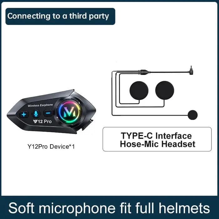 Y12 Pro double micro casque de moto interphone