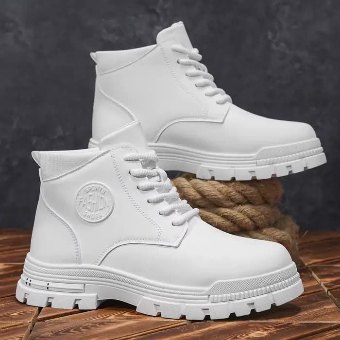 Bottes de moto blanches toutes saisons pour hommes