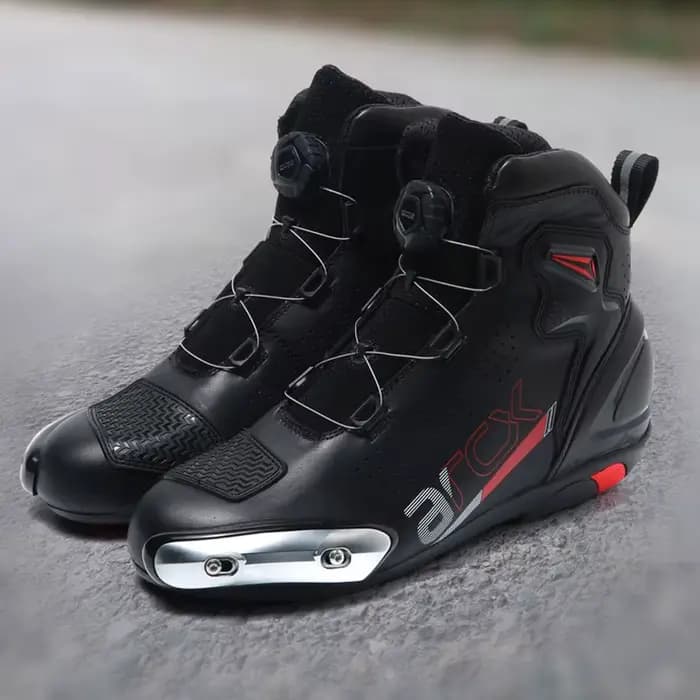 ARCX-Bottes de course en cuir de vachette respirantes pour hommes, bottes d'équitation de moto, chaussures de route, anti-chute, quatre saisons