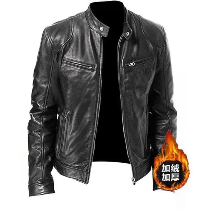 Veste de moto en cuir Punk pour hommes, manteau de motard à col montant, mode jeunesse, Style urbain, fermeture à glissière, sans capuche, disponible en Stock