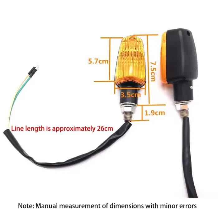 Clignotant de moto universel, ampoule ambre, clignotant, lampe de vélo