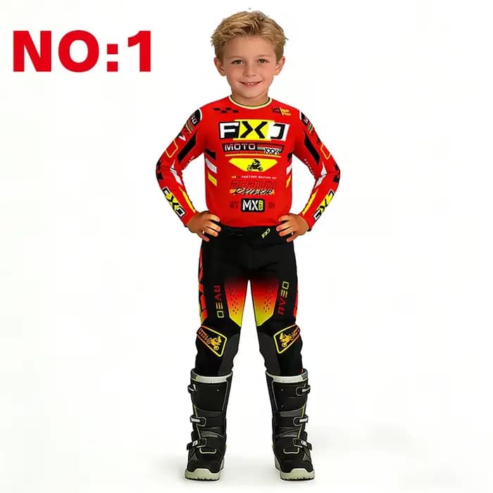 Ensemble motocross enfant : maillot et pantalon de moto, vêtements pour enfants, grande fille, équip