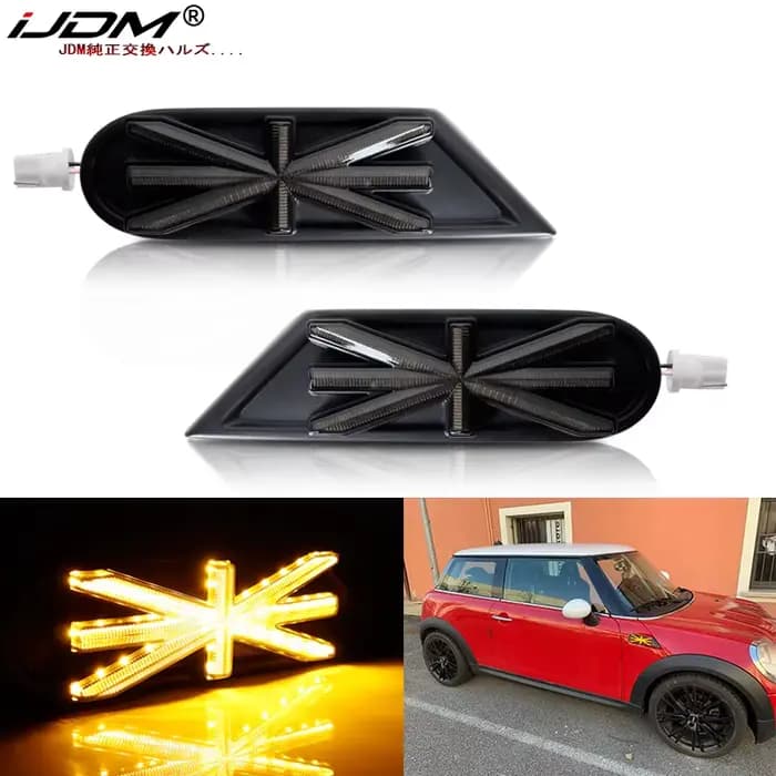 IJDM-Clignotant dynamique séquentiel à LED, feu de position latéral pour garde-boue, ambre, assembla