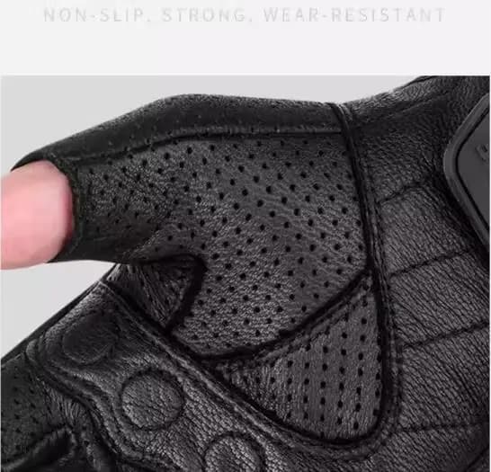 Gants de moto de course en cuir véritable pour hommes