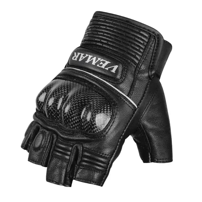 Demi-Doigt Vemar VE-206 D'été Sans Doigts Moto Gants En Cuir Cyclisme IsotVintage Luvas Motocross Hommes Femmes Moto Gants