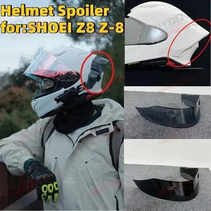 Aileron de casque de moto, grande aile arrière, installation non destructive, compatible avec SHOEI Z8