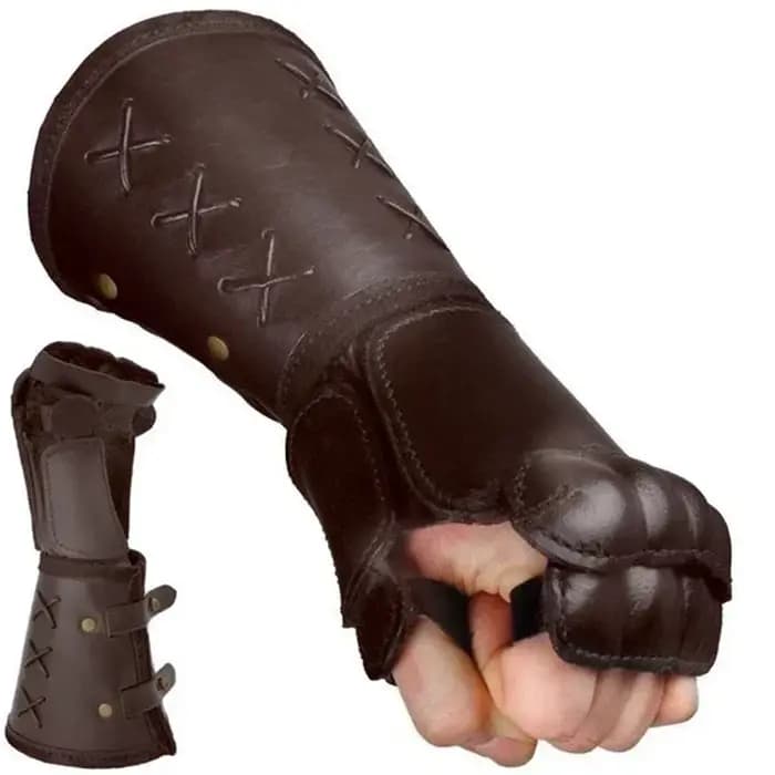 Gants de moto en armure rétro médiévale, avec poignets larges, brassards, gantelet de guerrier Steampunk pour hommes, chevaliers templiers, Cosplay