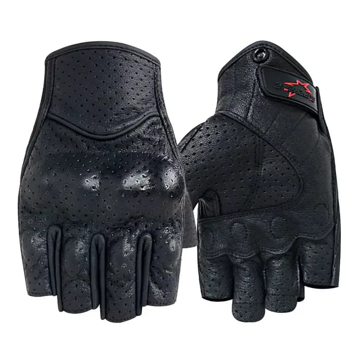 Gants de Moto en Cuir sans Doigts pour Homme et Femme