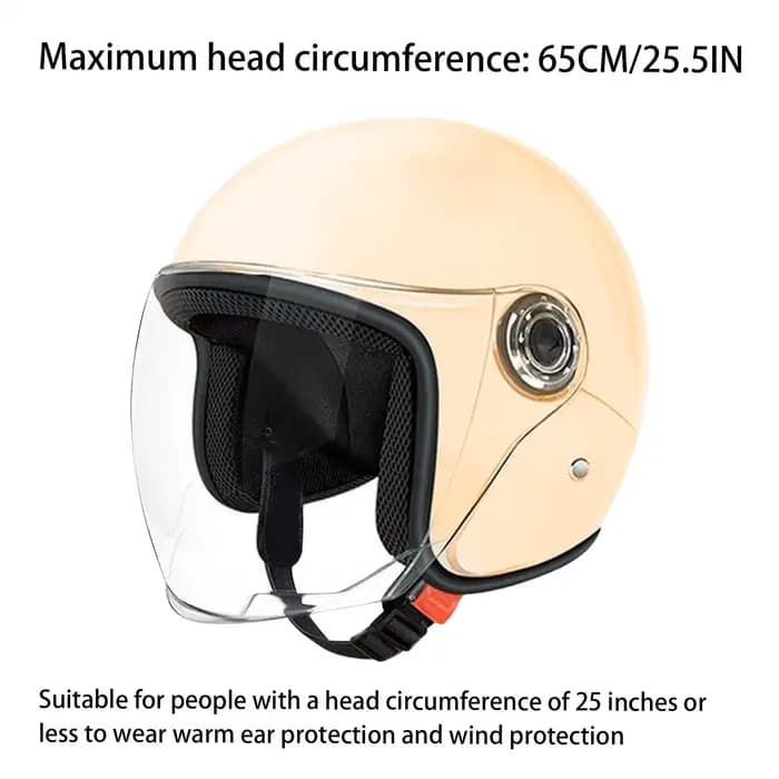 Grand casque de moto demi-visage