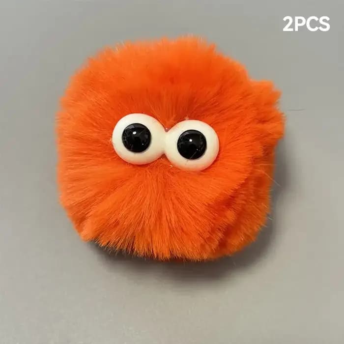 2 pièces casque de Moto doux grands yeux décoration mignon boule en peluche pour Motocross intégral hors route