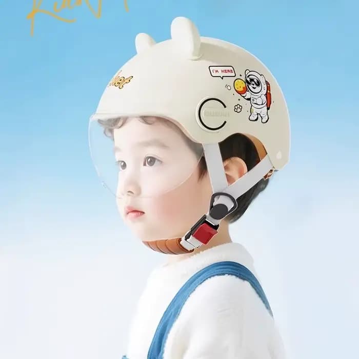 Casques de moto pour enfants dessin animé voiture électrique vélo visage ouvert femme casque mignon quatre saisons