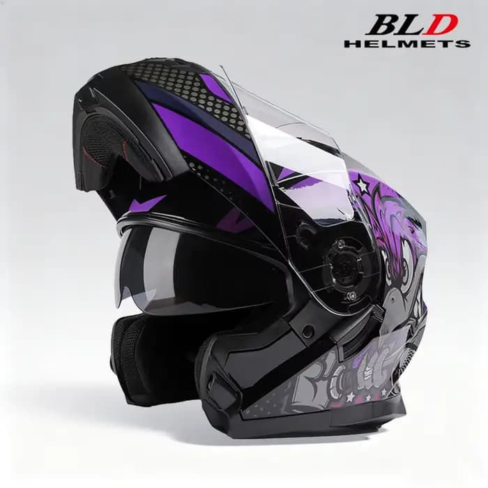 Casques de Moto modulaires de course rabattables Double lentille Cascos Para