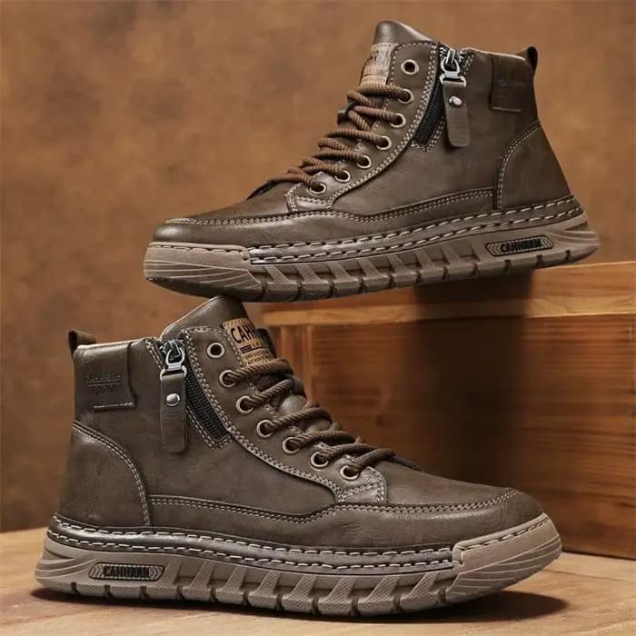 Bottes hautes en cuir pour hommes, bottes de moto pour hommes, antidérapantes, confortables, chaussu