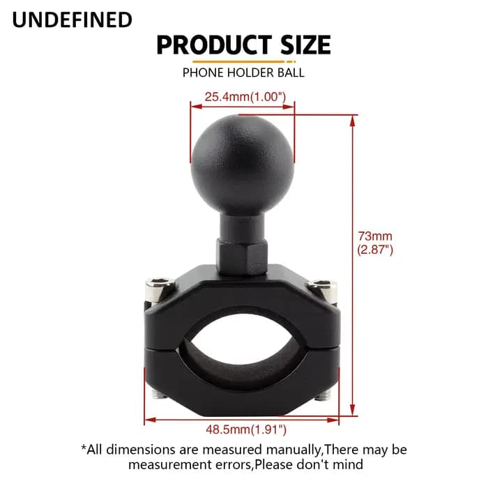 Adaptateur de montage de tête sphérique 1 pouce 25mm, Clip de guidon de moto et de vélo, support de