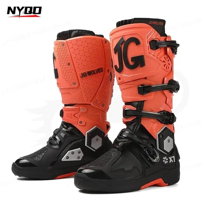 JG WOLVES X7 – bottes de moto à charnière biaxiale améliorées pour hommes, antidérapantes, résistantes aux chocs, chaussures de motocross tout-terrain, botas moto