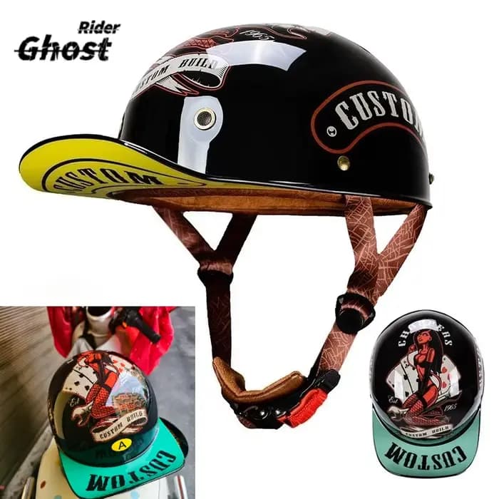 Casque de moto rétro vintage antichoc pour voiture électrique