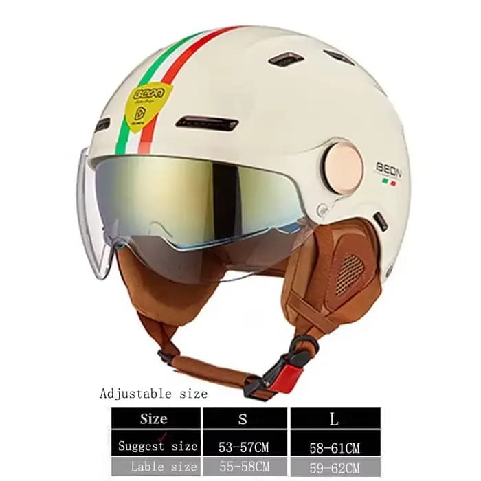 Casque de moto BEON B112 à double visière, taille réglable, casque de motocross et de scooter pour h