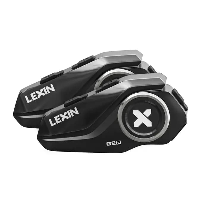 Interphone Bluetooth pour casque de moto Lexin-G2P jusqu'à paire 6 coureurs et conception de gros boutons Coque à motif interchangeable 120 km/h