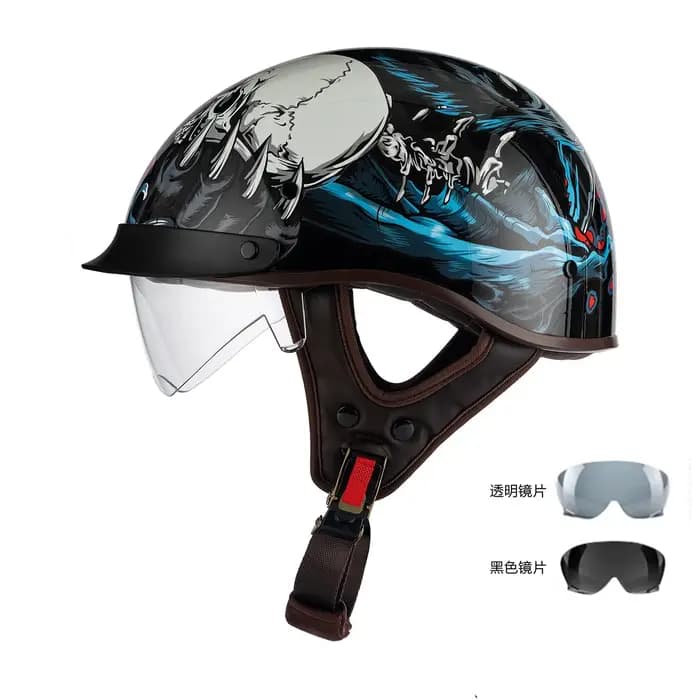 Casque Demi-Coque Rétro pour Hommes et Femmes, Casque de Sécurité pour Moto Électrique, Casque d'Été pour Vélo à Pédales, Style Prince Bowl
