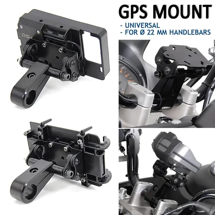 Universel nouveau pour Ø 22mm guidon nouveau noir moto téléphone GPS support avec pince de guidon