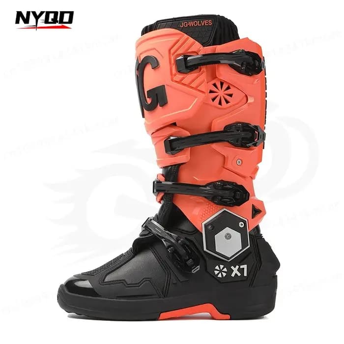 JG WOLVES X7 – bottes de moto à charnière biaxiale améliorées pour hommes, antidérapantes, résistant