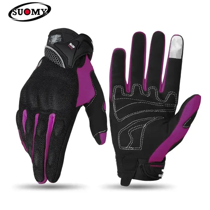Gants de course respirants à doigts complets pour moto