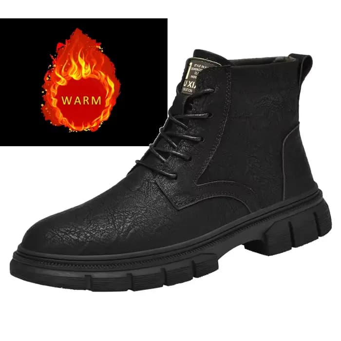 Beaux bottes de moto de Style britannique pour hommes, chaussures montantes décontractées d'hiver, b