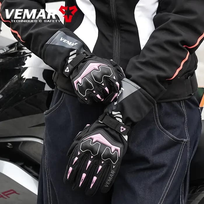 Gants de moto VEMAR imperméables, thermiques, coupe-vent, compatibles écrans tactiles, isolés, antidérapants, pour hommes