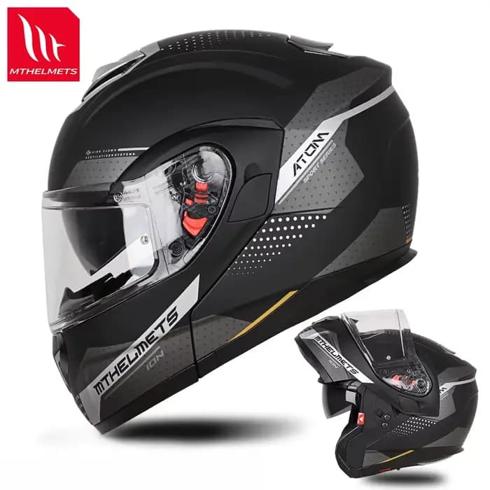 Casque de Moto d'origine MTHELMETS Capacete MT ATOM SV casques modulaires hommes femmes Double lentilles