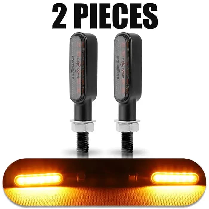 BLALION 2 pièces 6 LED Clignotants de moto Mini LED Séquentiels Ambre