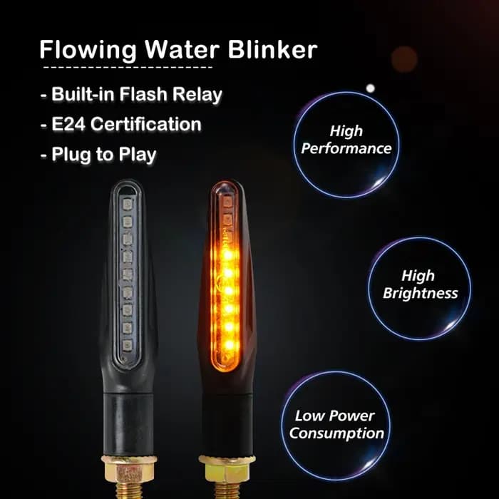 Clignotants LED pour motos, marque E24, indicateur clignotant, Signal d'arrêt arrière pliable, relai