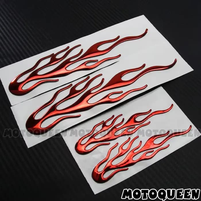 Autocollants 3D flamme feu moto PVC décalcomanies réservoir Pad casque coque vent côté couverture bo