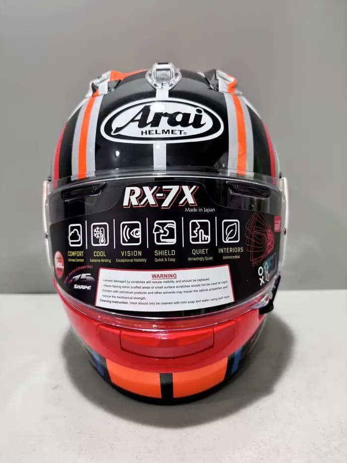 Casque de moto intégral rx7x top Orange Isle of Man TT