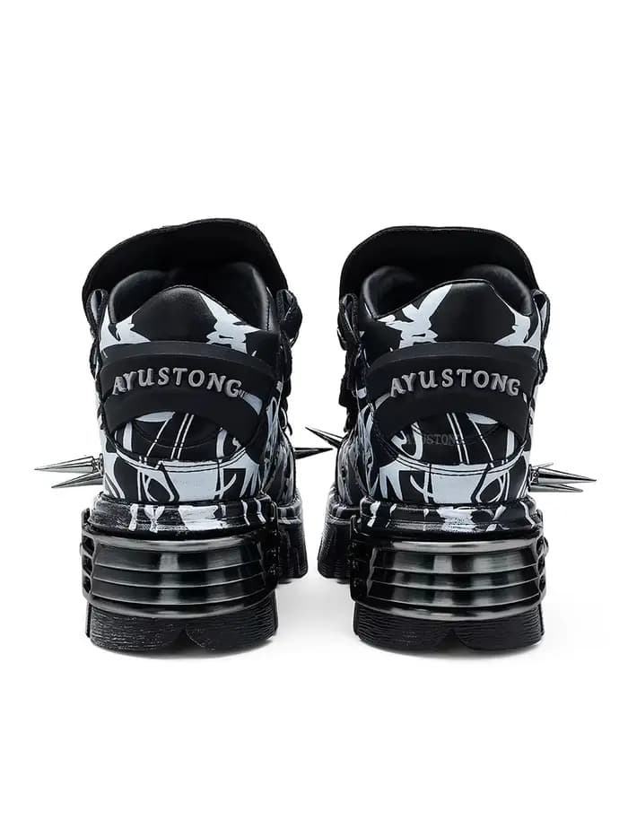 Bottes de moto à rivets