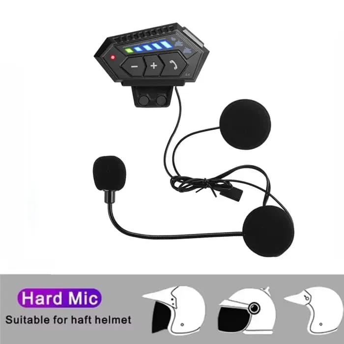 Casque de moto avec écouteurs BT5.0, interphone stéréo sans fil, mains libres avec microphone à réduction de bruit pour motard