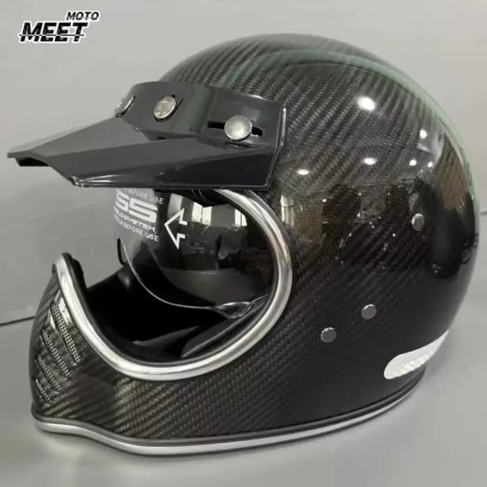 Casque ultraléger forgé en Fiber de carbone pour Moto hommes femmes