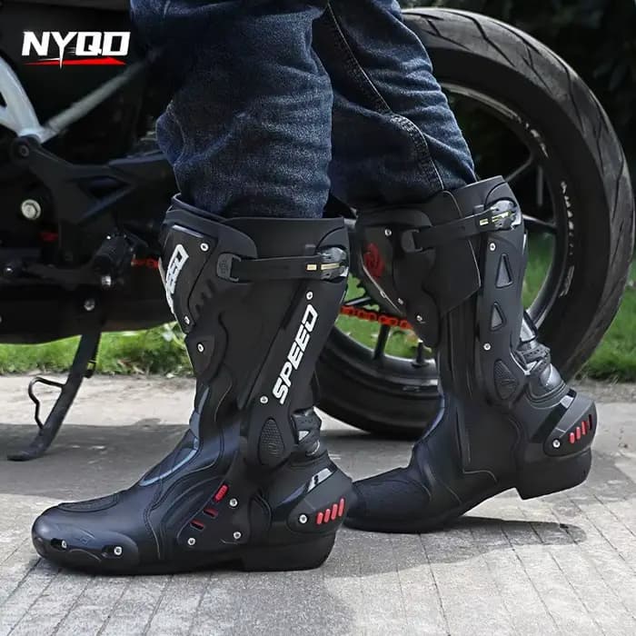 Bottes de moto montantes pour hommes