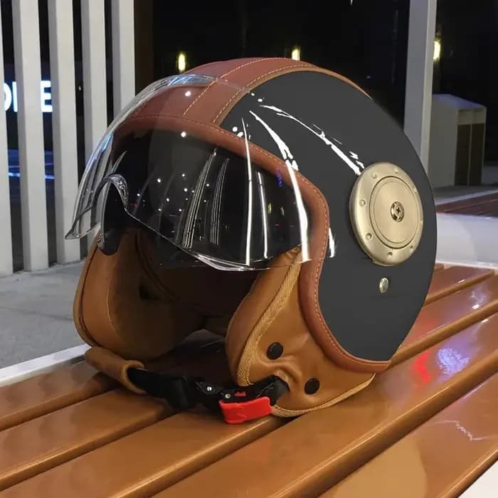 Casque de moto électrique intelligent Bluetooth à double miroir
