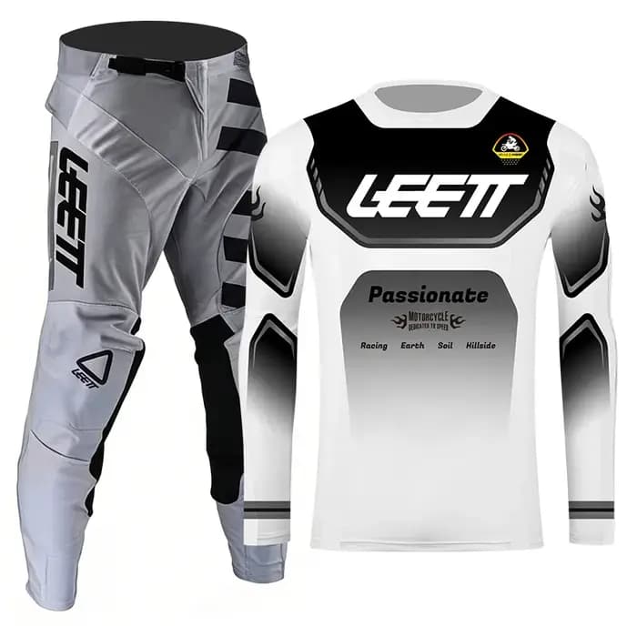 Ensemble d'équipement de motocross gris