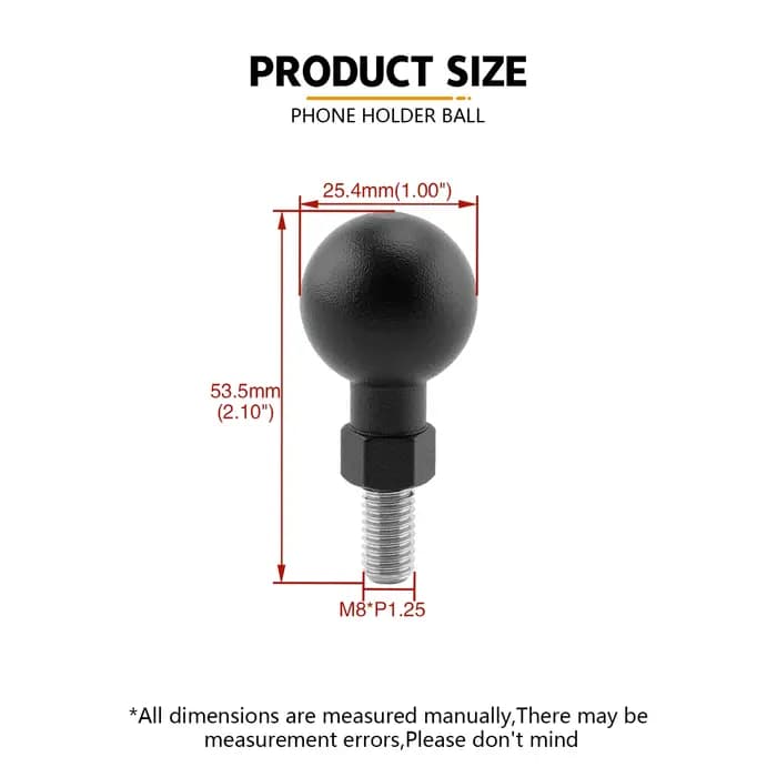 Adaptateur de montage de tête sphérique 1 pouce 25mm