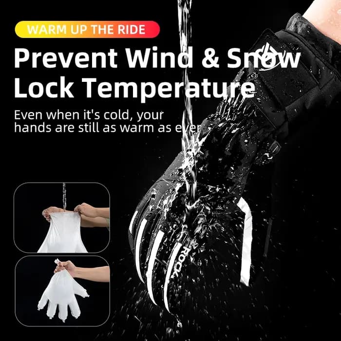 ROCKBROS – gants de Ski, de Snowboard, de moto, d'équitation, d'hiver, coupe-vent, imperméables, unisexe