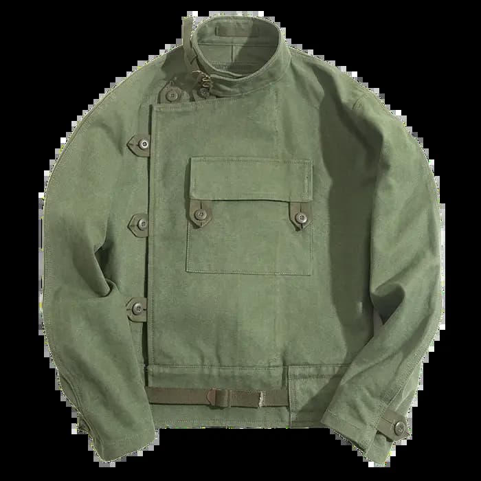 Maden rétro 16oz toile suédois moto vert veste poche Bomber