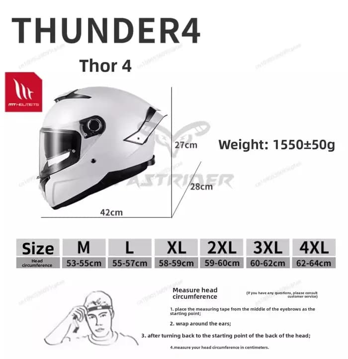 Casque de moto intégral MT Thunder 4 SV d'origine espagnole