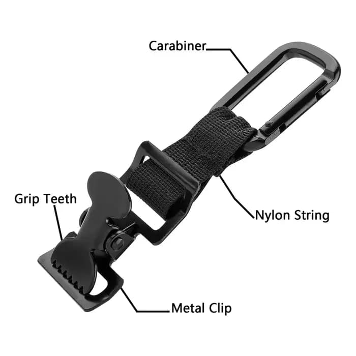 Clip de fixation pour gants et serviettes à design dentelé
