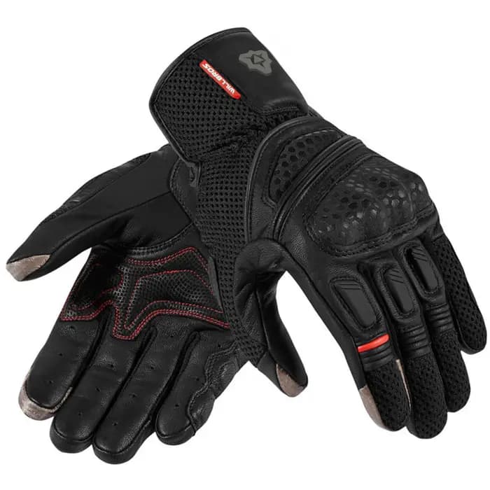 Gants de moto en cuir noirs