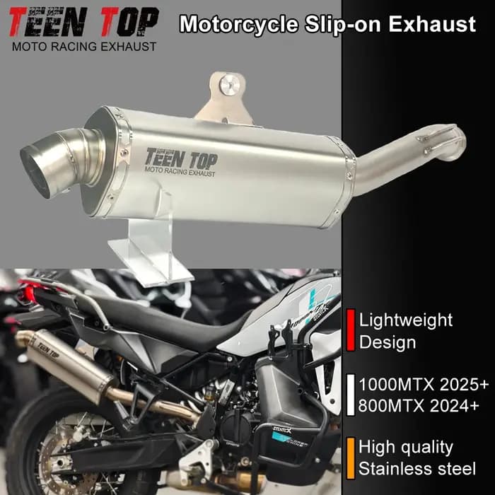 Système d'échappement 1000MTX pour moto CF MOTO 1000MTX 800MTX 2025+ – Silencieux slip-on en acier inoxydable